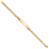 14k Polished Semi-Solid Chain/Solid Plate Cuban Link 35x7mm Plate 8 inch ID Bracelet